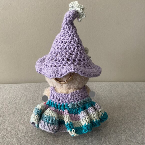 Handmade Crochet Purple Multicolour Fairy Witch Outfit for 17cm Doll 2-Piece Set - Picture 3 of 8